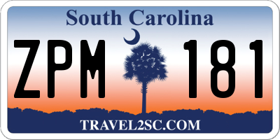 SC license plate ZPM181