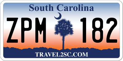 SC license plate ZPM182