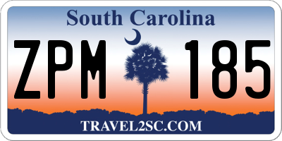 SC license plate ZPM185