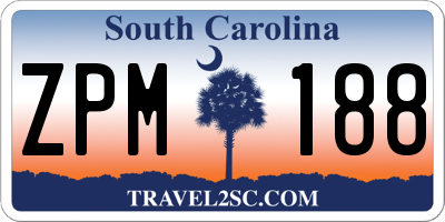 SC license plate ZPM188