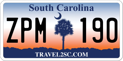 SC license plate ZPM190
