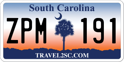 SC license plate ZPM191