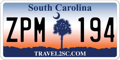 SC license plate ZPM194
