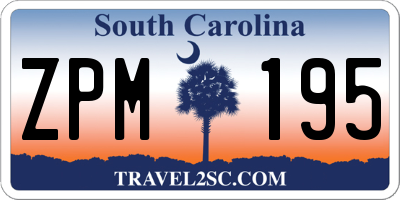 SC license plate ZPM195