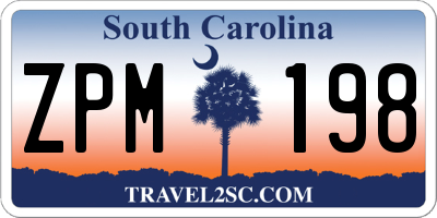 SC license plate ZPM198