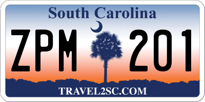 SC license plate ZPM201