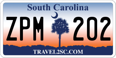 SC license plate ZPM202
