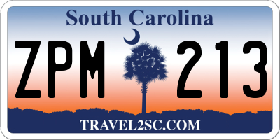 SC license plate ZPM213