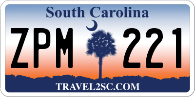 SC license plate ZPM221
