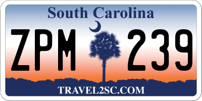 SC license plate ZPM239