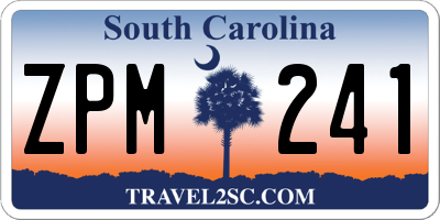 SC license plate ZPM241