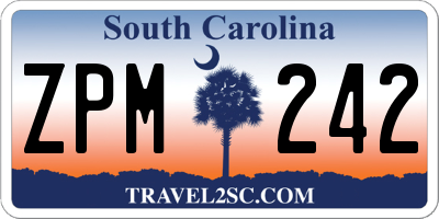 SC license plate ZPM242