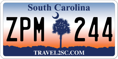 SC license plate ZPM244