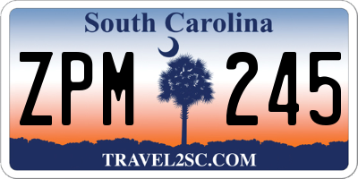 SC license plate ZPM245