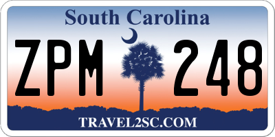 SC license plate ZPM248
