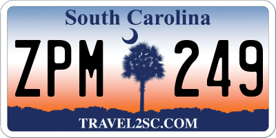 SC license plate ZPM249