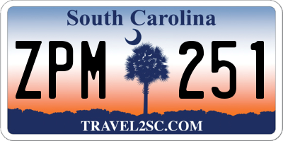SC license plate ZPM251