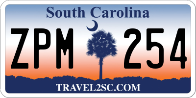 SC license plate ZPM254