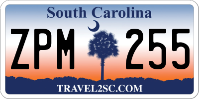 SC license plate ZPM255