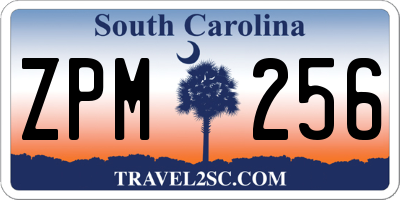SC license plate ZPM256