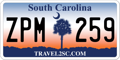 SC license plate ZPM259