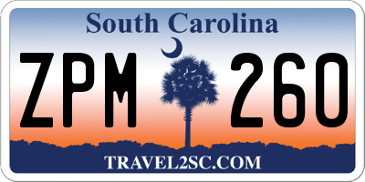 SC license plate ZPM260