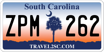 SC license plate ZPM262
