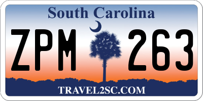 SC license plate ZPM263