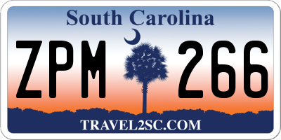 SC license plate ZPM266