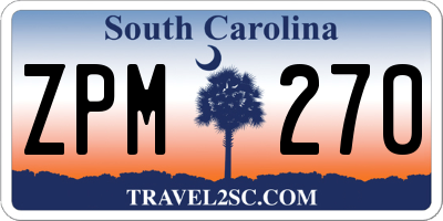 SC license plate ZPM270