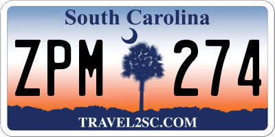 SC license plate ZPM274