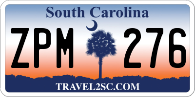 SC license plate ZPM276