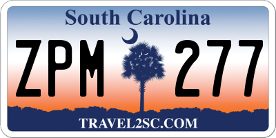 SC license plate ZPM277