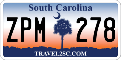 SC license plate ZPM278