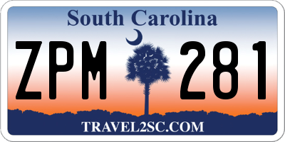 SC license plate ZPM281