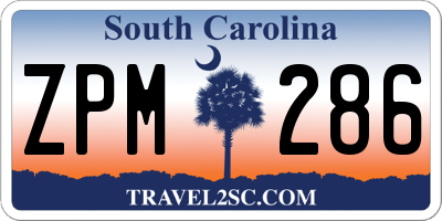 SC license plate ZPM286