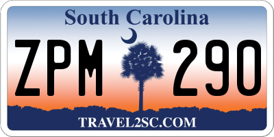 SC license plate ZPM290
