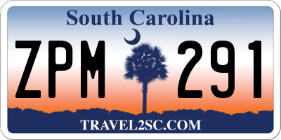 SC license plate ZPM291