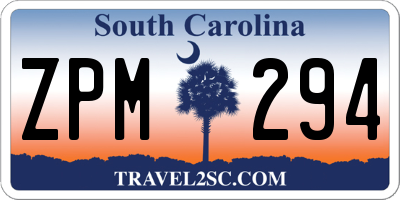 SC license plate ZPM294