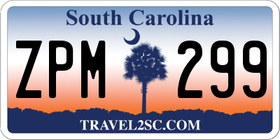 SC license plate ZPM299