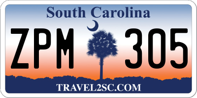 SC license plate ZPM305