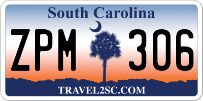 SC license plate ZPM306