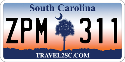 SC license plate ZPM311