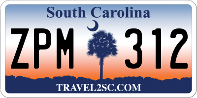 SC license plate ZPM312