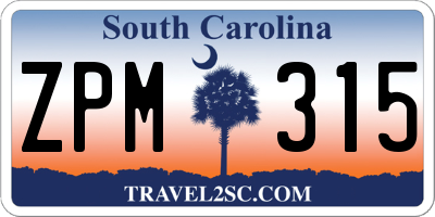SC license plate ZPM315