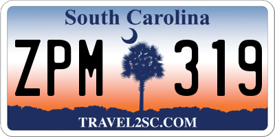 SC license plate ZPM319