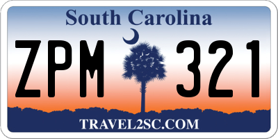 SC license plate ZPM321