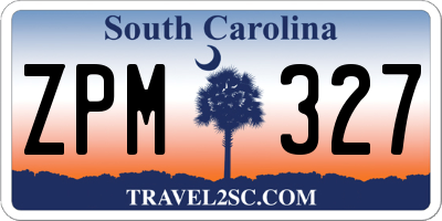 SC license plate ZPM327