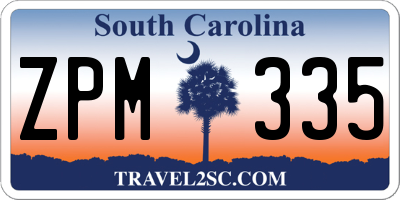 SC license plate ZPM335