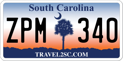 SC license plate ZPM340